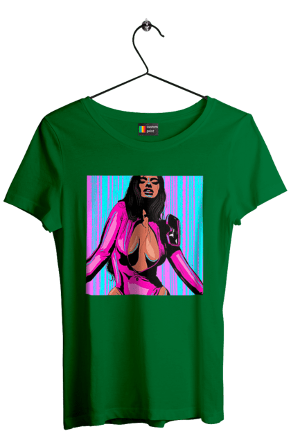 Футболка женская с принтом Девушка С Глубоким Декольте. 18, голая, девушка, сиськи. 2070702