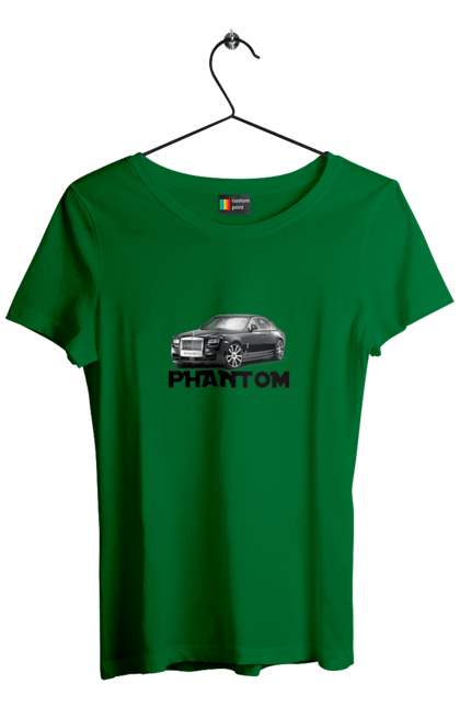 Футболка жіноча з принтом "Рнолс ройс". Авто, автомобіль, люкс клас, ролс ройс, седан, фантом. 2070702