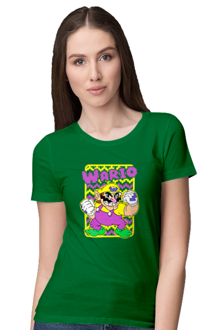 Women's t-shirt with prints The Super Mario Bros. Wario. Character, game, mario, mario bros, nintendo, super mario bros, wario. 2070702