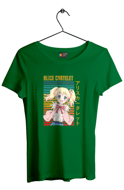 Футболка жіноча з принтом "Золота мозаїка Аліса Картелет". Alice cartelet, anime, kiniro mosaic, kinmoza, manga, аліса, аліса картелет, аніме, золота мозаїка, манга. 2070702