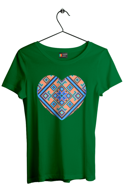 Women`s t-shirt with prints Heart embroidery. Cross stitch, embroidered shirt, embroidery, heart, i love ukraine, symbols of ukraine, traditions of ukraine, ukraine. 2070702
