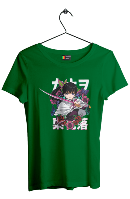 Women's t-shirt with prints Demon Slayer Kanao. Anime, demon slayer, kanao, kimetsu no yaiba, manga, serial, shinobu. 2070702