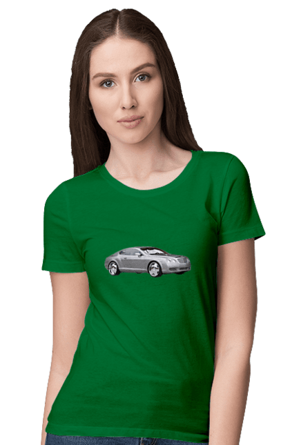 Women`s t-shirt with prints Auto. Auto, car, expensive car, gray car, stylish car. 2070702