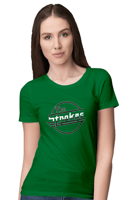 Women's t-shirt with prints The Strokes. Alternative rock, garage rock, group, indie, indie rock, music, post-punk revival, rock, strokes. 2070702