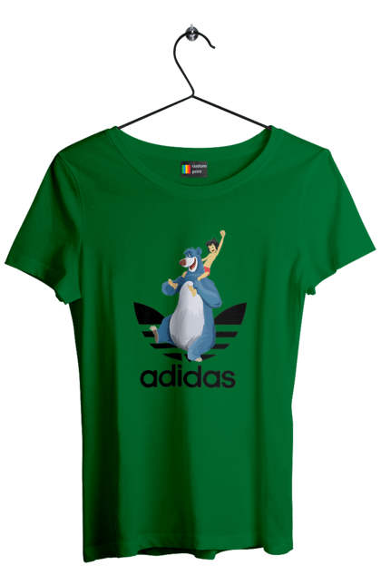 Футболка жіноча з принтом "Adidas Мауглі". Adidas, mowgli, адідас, книга, книга джунглів, мауглі, мультфільм. 2070702