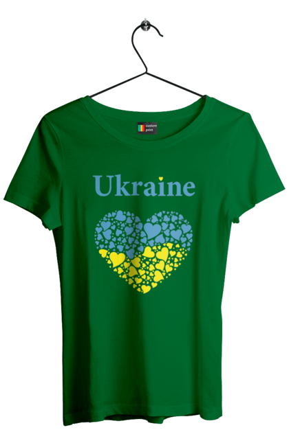 Women`s t-shirt with prints Ukraine Heart. Flag, heart, ukraine. 2070702