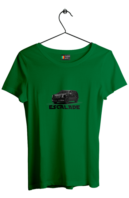 Футболка жіноча з принтом "Каділак". Автомобіль, бізнес клас, джип, ескалада, каділак, машина, позашляховик. 2070702