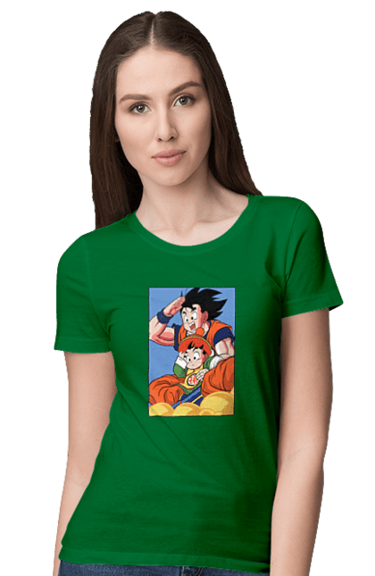 Футболка жіноча з принтом "Перли дракона Гохан". Anime, dragon ball, goku, manga, аніме, гоку, гохан, манга, перли дракона. 2070702