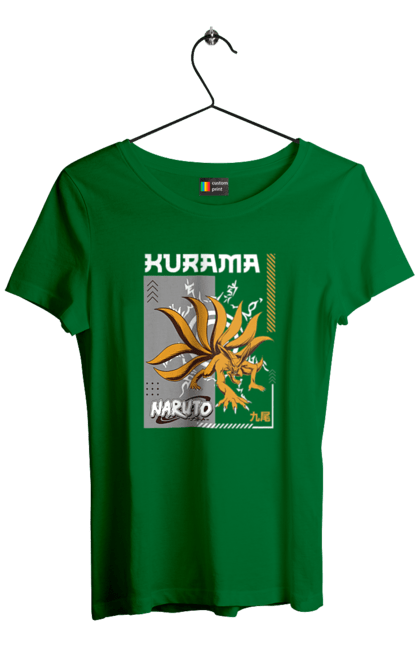 Women's t-shirt with prints Naruto Kurama. Anime, character, kurama, manga, naruto, ninja, tv series. 2070702