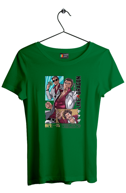 Футболка жіноча з принтом "Yakuza Кадзума Кірю". Kazuma kiryuu, like a dragon, yakuza, відеогра, гра, кадзума кірю, кірю. 2070702