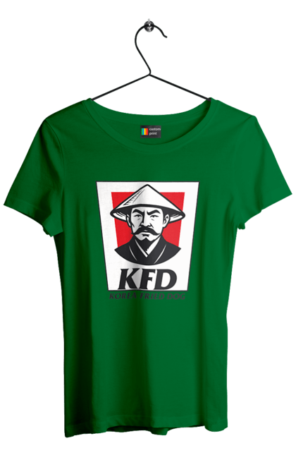 Футболка жіноча з принтом "Korea Fried Dog". Бренди, гумор, жартівливі, кфц, літні, прикольні, смішні, фаст-фуд. 2070702