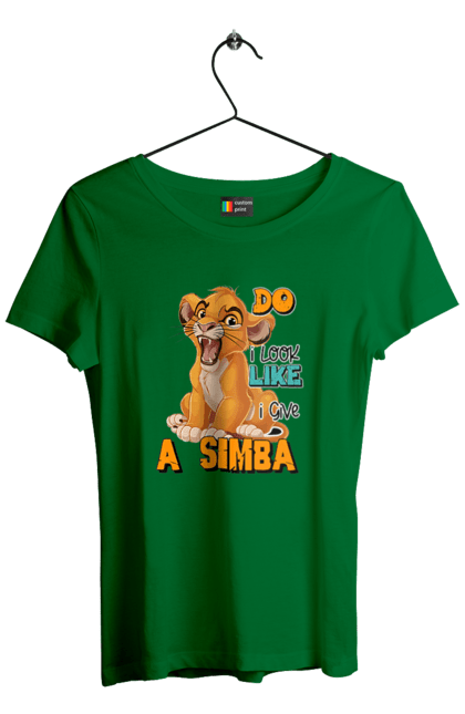 Women's t-shirt with prints The Lion King Simba. Animal, cartoon, king, lion, lion king, simba. 2070702