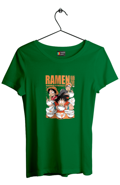 Women's t-shirt with prints Ramen. Anime, characters, food, goku, luffy, manga, naruto, ramen. 2070702