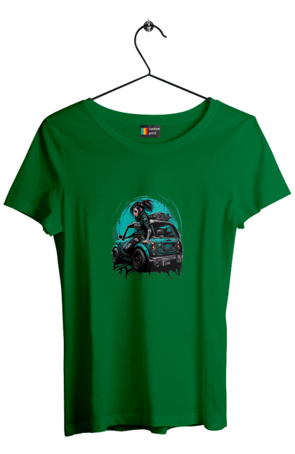 Футболка жіноча з принтом "Кіберпанк дівчина". Арт, графіка, дівчата, ігри, кіберпанк, малюнок. 2070702