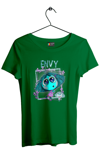 Women's t-shirt with prints Inside Out Envy. Cartoon, emotions, envy, inside out, pixar. 2070702