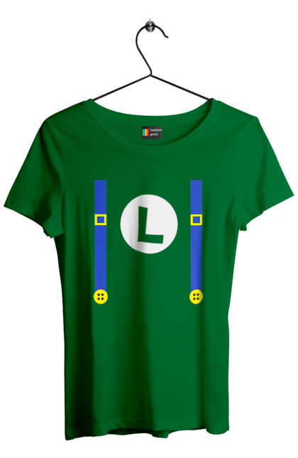 Women's t-shirt with prints Luigi Mario. Brother, character, game, mario, mario bros, nintendo. 2070702