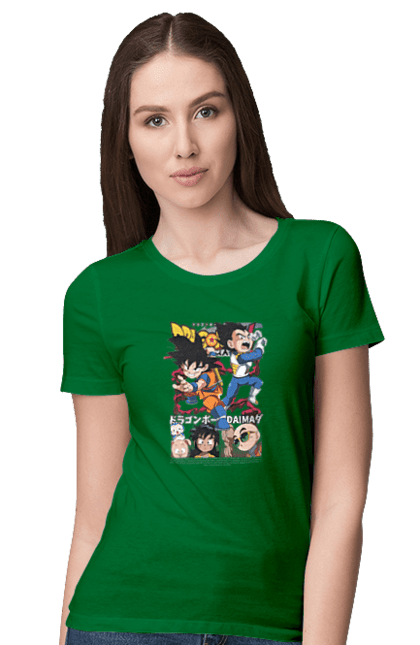 Women's t-shirt with prints Dragon Ball Daima. Anime, dragon ball, dragon ball daima, goku, manga, tv series, vegeta. 2070702