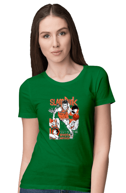 Women's t-shirt with prints Ryota Miyagi. Anime, basketball, comedy, manga, ryota miyagi, school, shonen, slam dunk, sports anime. 2070702