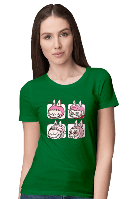 Women`s t-shirt with prints Labubu. Labubu, toys, weird cute. 2070702