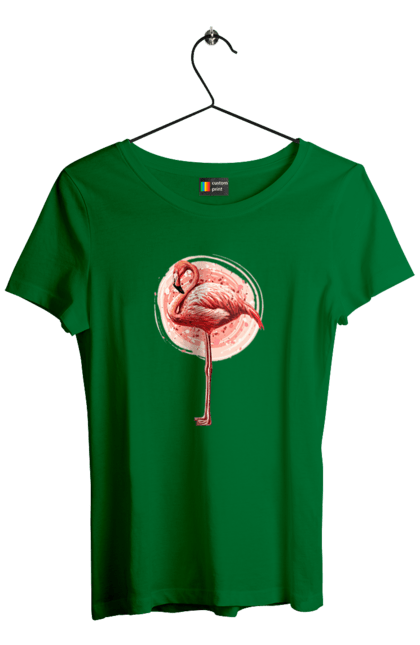 Women`s t-shirt with prints Flamingo Art. Animal, flamingo, pink flamingo. 2070702