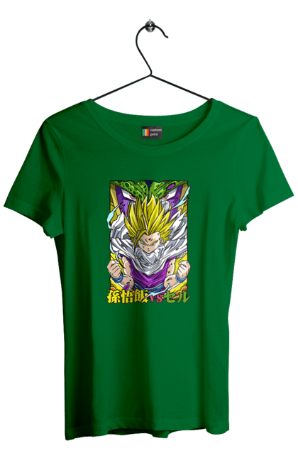 Women`s t-shirt with prints Dragon Ball Gohan. Anime, dragon ball, gohan, goku, manga, tv series, vegeta. 2070702