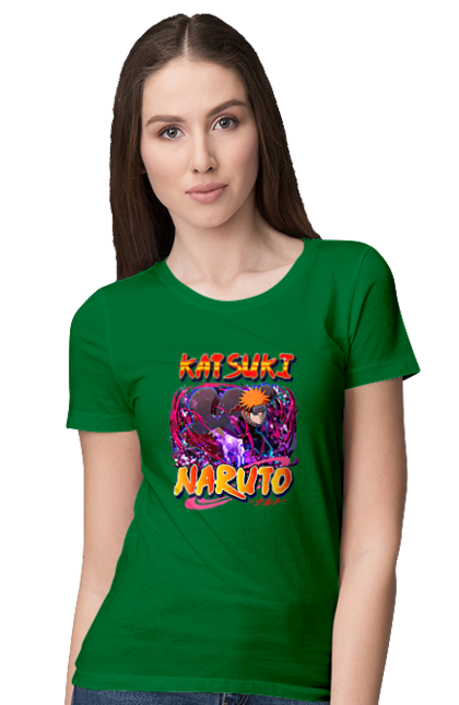 Women's t-shirt with prints Naruto Yahiko. Akatsuki, anime, character, manga, naruto, ninja, pain, tv series, yahiko. 2070702