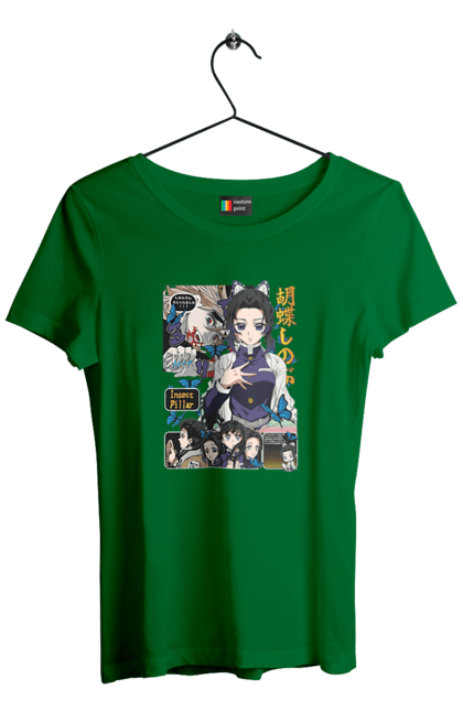 Women`s t-shirt with prints Demon Slayer Shinobu. Anime, demon slayer, kimetsu no yaiba, manga, serial, shinobu. 2070702