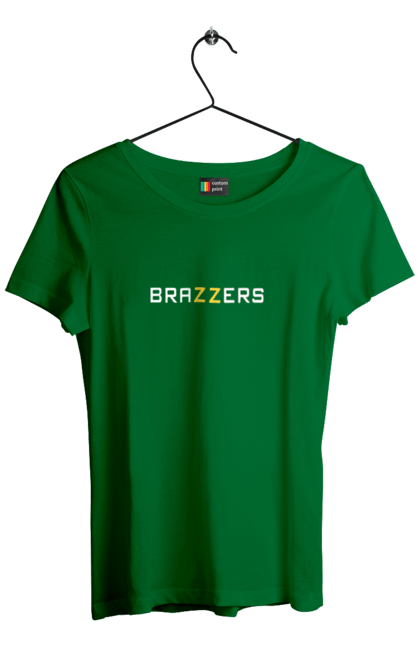 Футболка жіноча з принтом "Brazzers". Brazzers, hub, porn, porn hub, pornhub, бразерс, браззерс, зсу, порно хаб, порнохаб. 2070702