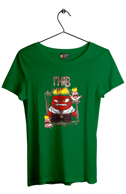 Women's t-shirt with prints Inside Out Anger. Anger, cartoon, emotions, inside out, pixar, puzzle, thoughts inside out. 2070702