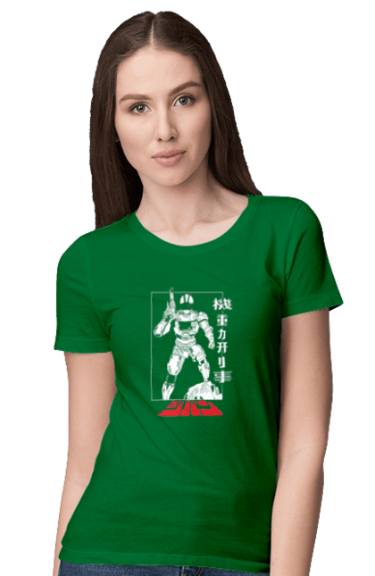 Women's t-shirt with prints The Mobile Cop Jiban. Jiban, mobile cop, mobile cop jiban, superhero, tv series. 2070702