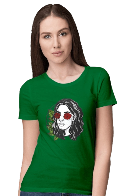 Девушка С Розами На Глазах