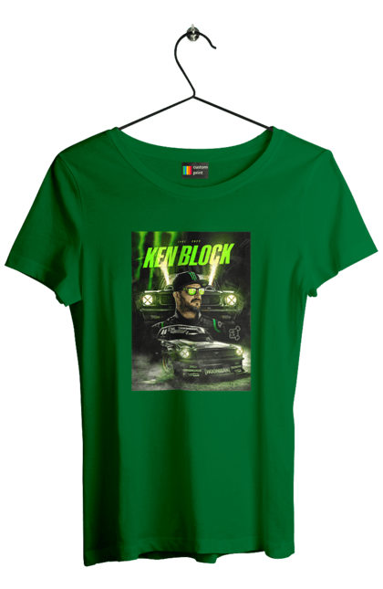 Футболка жіноча з принтом "Кен Блок". Ken block, гонщик, кен блок, машины. 2070702