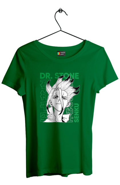 Women's t-shirt with prints Dr. Stone Senku. Anime, dr. stone, ishigami, manga, senku, senku ishigami. 2070702