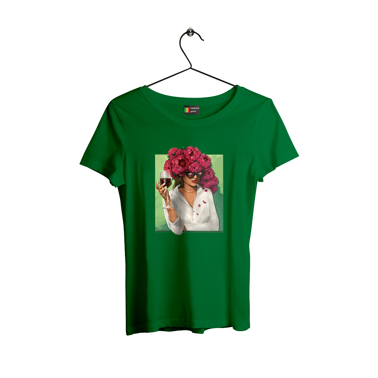 Дівчина з півоніями та келихом