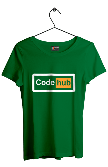 Women`s t-shirt with prints Code hub. Code, code hub, developer, git hub, it specialist, java, javascript, php, programmer, python. 2070702