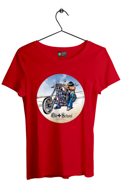 Women`s t-shirt with prints Old school. Auto moto, motorcycle, music band, old hardening, performers, rock band. 2070702