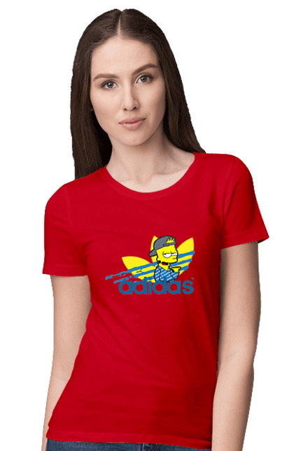 Women's t-shirt with prints Adidas Bart. Adidas, bart, cartoon, simpson. 2070702