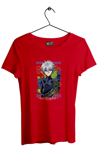 Футболка жіноча з принтом "Євангеліон Каору". Kaworu, kaworu nagisa, neon genesis evangelion, nerv, аніме, єва, євангеліон, каору, каору наґіса, манга. 2070702