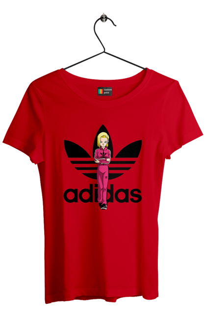 Футболка жіноча з принтом "Adidas Андроїд 18". Adidas, android 18, dragon ball, адідас, андроїд 18, аніме, вбивця, кіборг, манга, перли дракона. 2070702