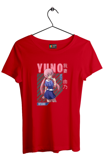 Women's t-shirt with prints Future Diary Yuno Gasai. Anime, future diary, manga, survival game, yandere, yuno gasai. 2070702