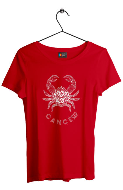 Women`s t-shirt with prints Zodiac Cancer. Cancer, constellation, horoscope, sign, zodiac, zodiac sign. 2070702