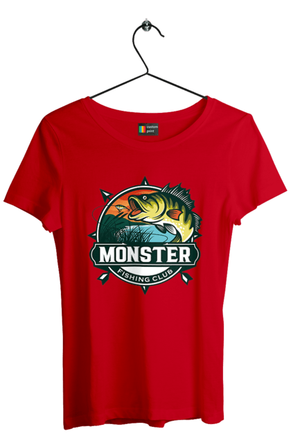 Футболка жіноча з принтом "Рибальський клуб". Відпочинок, рибак, рибальський клуб, хоббі. 2070702