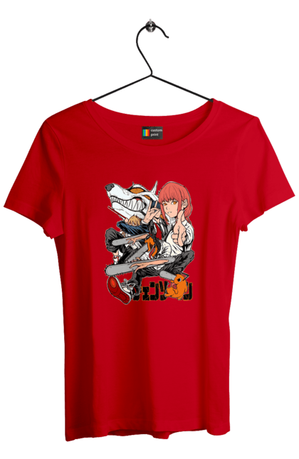 Women's t-shirt with prints Chainsaw Man. Anime, chainsaw man, demon, denji, manga, pochita, shonen. 2070702