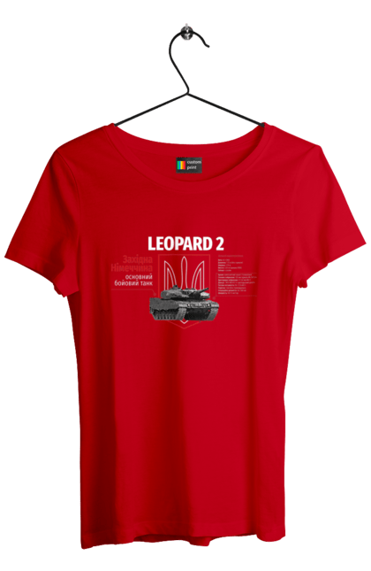 Футболка жіноча з принтом "Leopard 2". Leopard 2, залужний, зброя, танк. 2070702