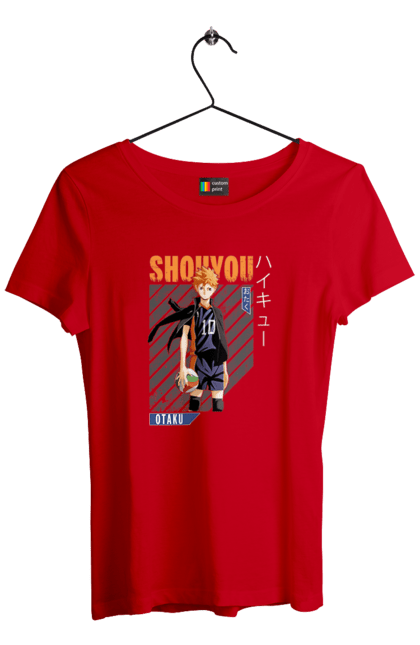 Футболка жіноча з принтом "Волейбол!! Хіната". Anime, haikyu, hinata, manga, shoyo hinata, аніме, волейбол, манга, хіната, шьо хіната. 2070702