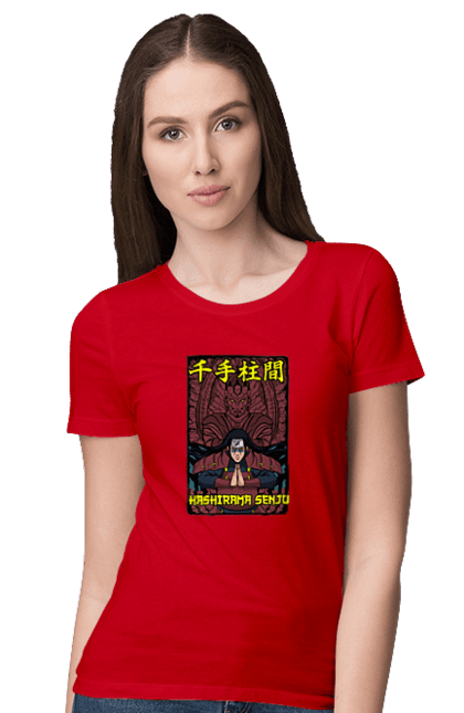 Women's t-shirt with prints Naruto Hashirama. Anime, character, hashirama, hashirama senju, hokage, manga, naruto, ninja, tv series. 2070702