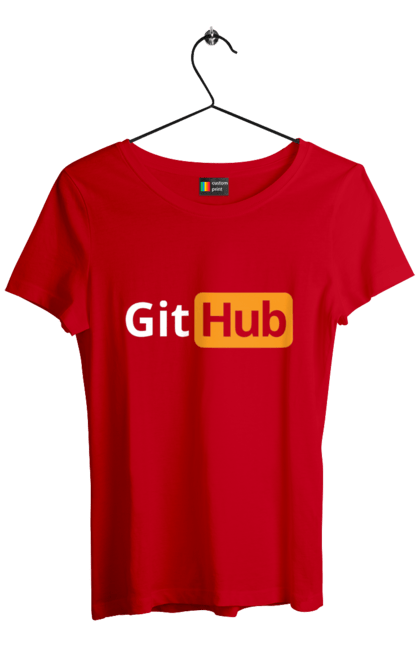 Футболка жіноча з принтом "Гіт Хаб". Айті, айтішник, гіт хаб, для айтішника, для програміста, подарунок айтішнику, подарунок програмісту, програміст, розробник. 2070702