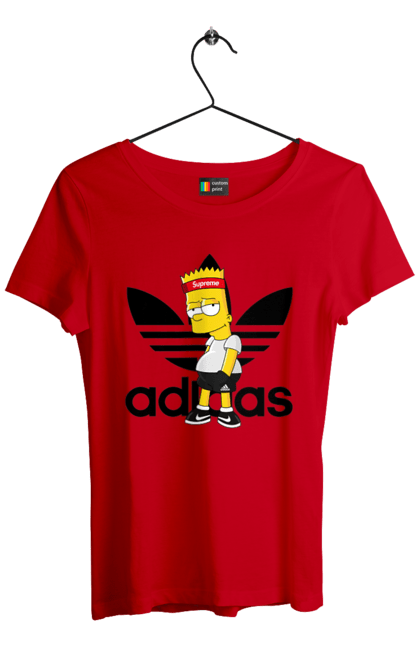 Футболка жіноча з принтом "Adidas Барт". Adidas, bart, адідас, барт, мультфільм, серіал, сімпсон. 2070702