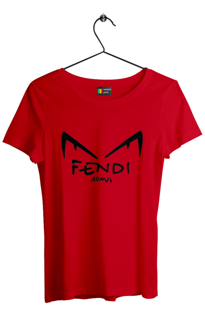 Футболка женская с принтом Fendi. Fendi, lvmh, бренд, дом моды, италия, люкс, мода, одежда, сумка, фенди. 2070702