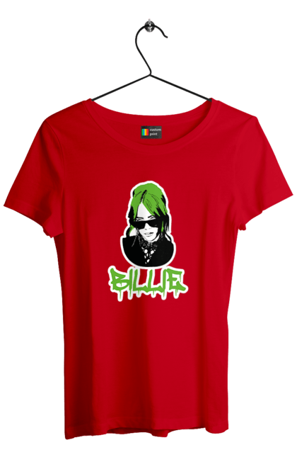 Футболка жіноча з принтом "Billie Eilish". Активістка, біллі айліш, мизукант, права, співачка, тварини. 2070702